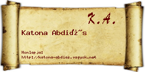 Katona Abdiás névjegykártya