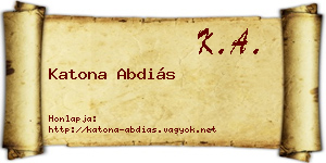 Katona Abdiás névjegykártya